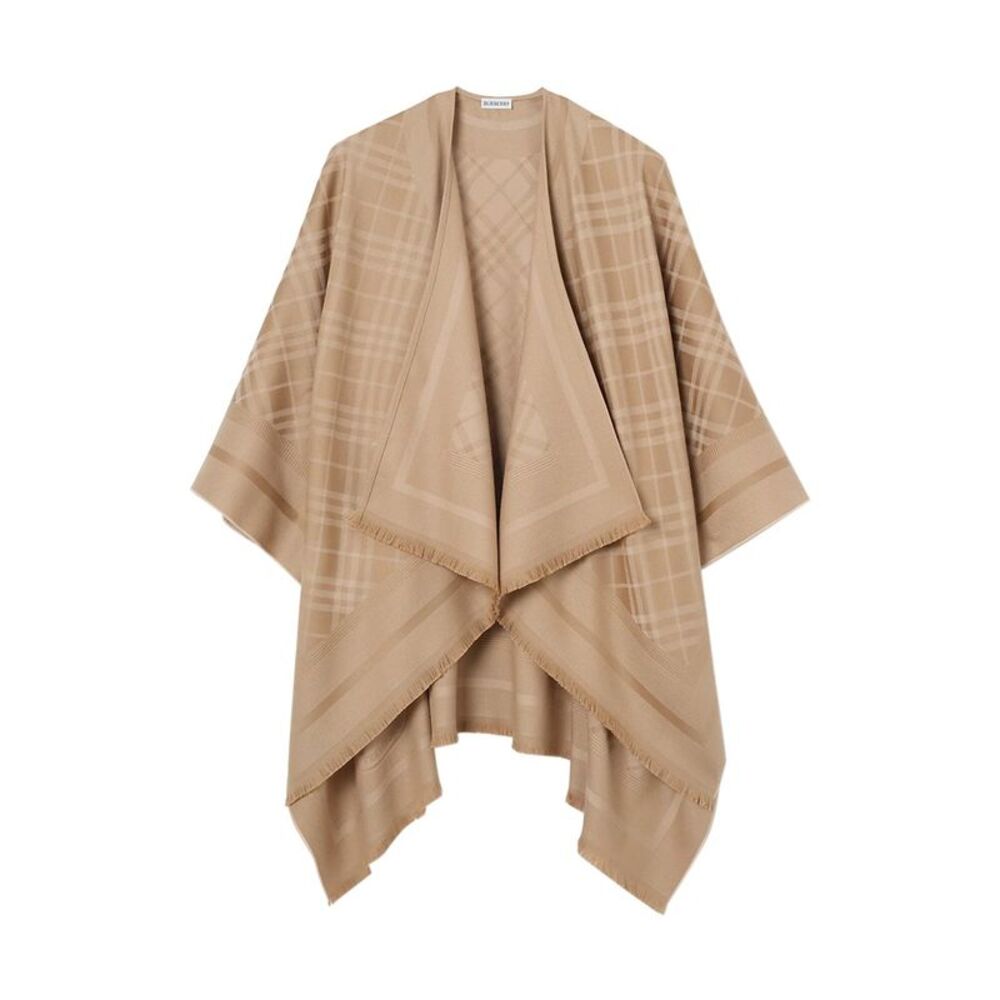 Burberry Women Wool And Cashmere Check Cape